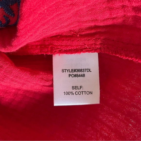 {Skies Are Blue} Embroidered Tank Top in Red & Blue - Womens XS -  NWT - Picture 7 of 8